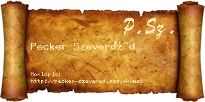 Pecker Szeveréd névjegykártya